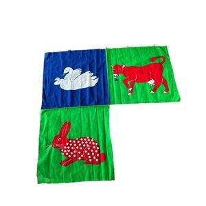 Vintage Finlayson animal fabric panel